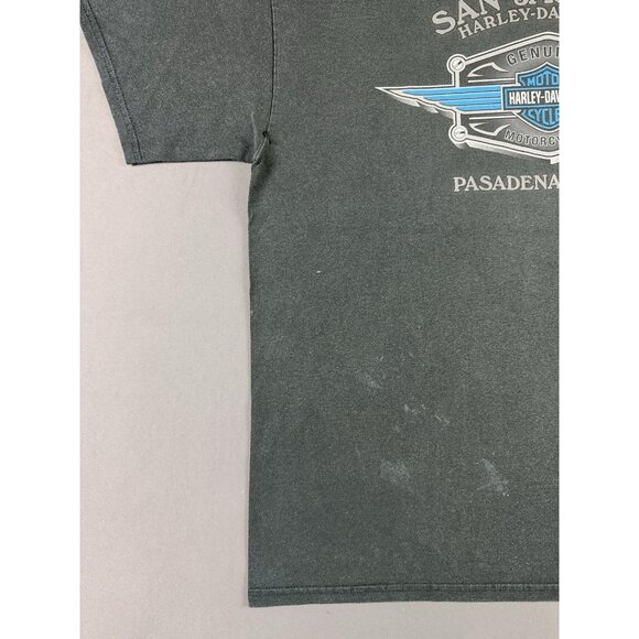 Rare Vintage Y2K Harley Davidson San Jacinto Pasadena Texas Thrashed Faded Large - Picture 8 of 12